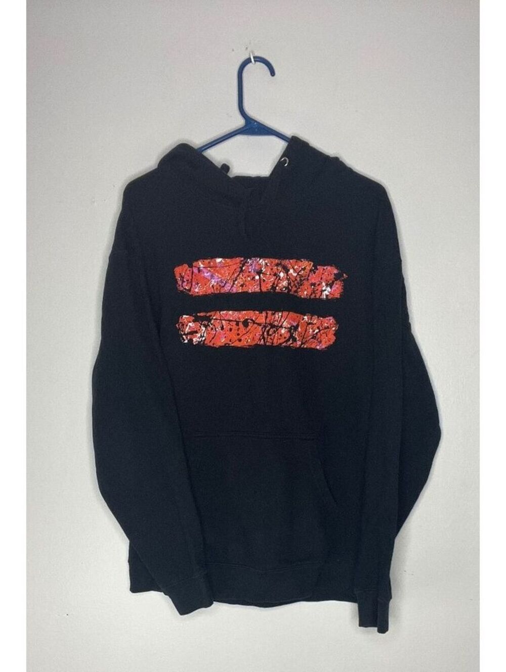 Ed Sheeran Tour Black Hoodie Large with Red Graphic Print Size Large